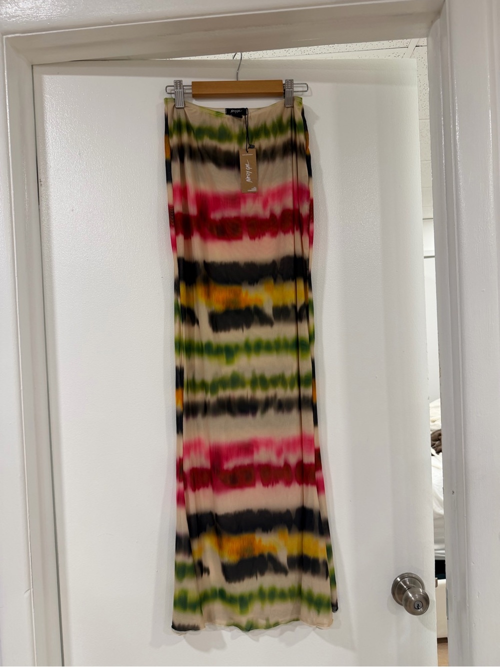 Nasty gal Tie-Dye Stripe Maxi Skirt in Multicolor